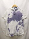 POLO by Ralph Lauren ポロ バイ ラルフローレン ブリーチ加工 半袖 ポロシャツ 白 パープル サイズ:XL 【中古】【送料無料】