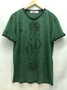 PLAY COMME des GARCONS プレイ コムデギャルソン 半袖 プリント コットン Tシャツ 緑 サイズ:L 【中古】【送料無料】