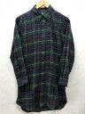 POLO RALPH LAUREN ポロ ラルフ ローレン ポニー刺繍入り チェック柄 長袖 コットン ワンピース シャツ 緑 紺 赤 黄 サイズ:M【中古】【送料無料】