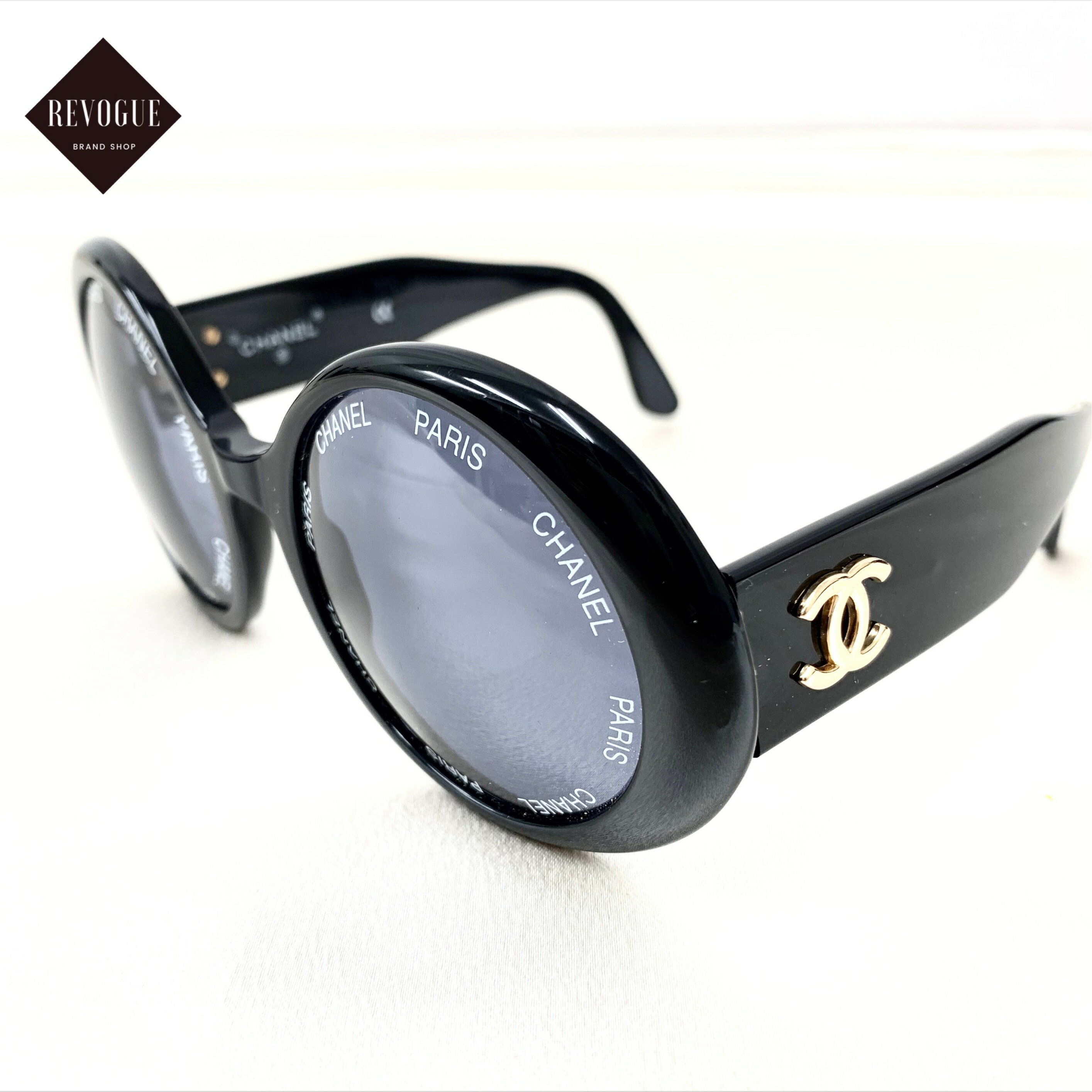 ◆CHANEL シャネル ラウンドロゴ サングラス BK ブランド 01949 94305 ヴィンテージ vintage 正規品 レディース