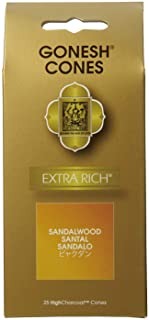 GONESH ガーネッシュ インセンス コーン エクストラリッチ SANDALWOOD サンダルウッド (25個入)×1個 078612209029