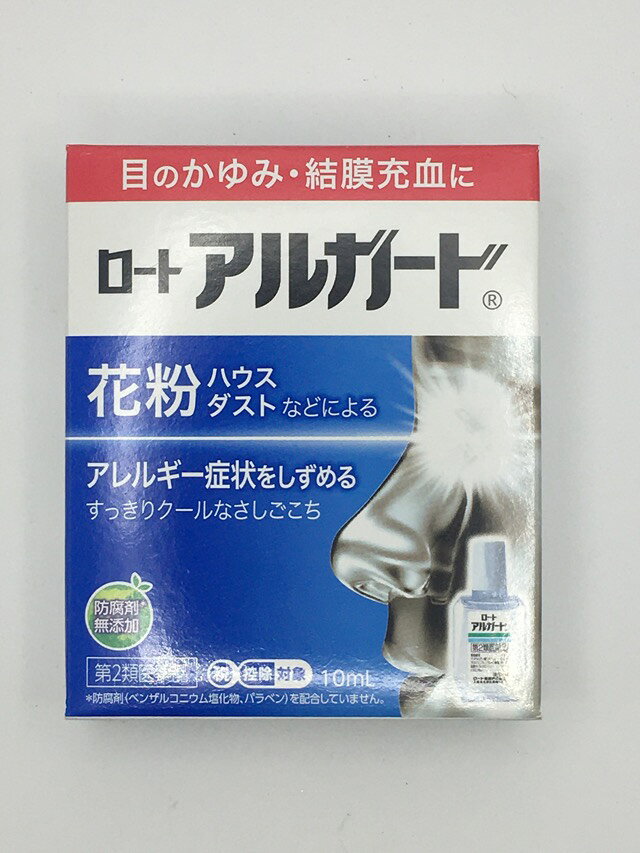 □商品説明花粉・ハウスダストなどによるアレルギー症状をしずめます。・目のかゆみ・結膜充血に・防腐剤無添加・ビタミンB6配合・すっきりクールなさしごこち・ハード・O2レンズ装用中にも使用できます。・いつでも、どこでも、スムーズに点眼できるフリーアングルノズル・ワンタッチ式スクリューキャップ【効能 効果】目のかゆみ、結膜充血、眼瞼炎(まぶたのただれ)、目のかすみ(目やにの多いときなど)、眼病予防(水泳のあと、ほこりや汗が目に入ったときなど)、紫外線その他の光線による眼炎(雪目など)、ハードコンタクトレンズを装着しているときの不快感【用法 用量】1回1〜2滴、1日3〜6回点眼してください。＜用法・用量に関連する注意＞・過度に使用すると、異常なまぶしさを感じたり、かえって充血を招くことがありますので用法・用量を厳守してください。・小児に使用させる場合には、保護者の指導監督のもとに使用させてください。・容器の先を目やまぶた、まつ毛に触れさせないでください(汚染や異物混入(目やにやホコリ等)の原因となる)。また、混濁したものは使用しないでください。・ソフトコンタクトレンズを装着したまま使用しないでください。・点眼用にのみ使用してください。【成分】グリチルリチン酸二カリウム：0.25％クロルフェニラミンマレイン酸塩：0.03％塩酸テトラヒドロゾリン：0.01％ビタミンB6：0.1％添加物として、ホウ酸、ホウ砂、等張化剤、L-メントール、d-カンフル、d-ボルネオール、エデト酸Na、ポリソルベート80、pH調整剤を含有します。※防腐剤(ベンザルコニウム塩化物、パラベン)を配合していません。【使用上の注意】＜相談すること＞・次の人は、使用前に医師、薬剤師又は登録販売者にご相談ください。(1)医師の治療を受けている人(2)薬などによりアレルギー症状を起こしたことがある人(3)次の症状のある人はげしい目の痛み(4)次の診断を受けた人緑内障・使用後、次の症状があらわれた場合は副作用の可能性があるので、直ちに使用を中止し、この説明書を持って医師、薬剤師又は登録販売者にご相談ください。(関係部位：症状)皮ふ：発疹・発赤、かゆみ目：充血、かゆみ、はれ、しみて痛い・次の場合は使用を中止し、この説明書を持って医師、薬剤師又は登録販売者にご相談ください。(1)目のかすみが改善されない場合(2)5〜6日間使用しても症状がよくならない場合【保管及び取扱い上の注意】・直射日光の当らない涼しい所に密栓して保管してください。品質を保持するため、自動車内や暖房器具の近くなど、高温の場所(40度以上)に放置しないでください。・キャップを閉める際は、カチッとするまで回して閉めてください。・小児の手の届かない所に保管してください。・他の容器に入れ替えないでください。(誤用の原因になったり品質が変わる)・他の人と共用しないでください。・使用期限(外箱に記載)を過ぎた製品は使用しないでください。なお、使用期限内であっても一度開封した後は、なるべく早くご使用ください。・保存の状態によっては、成分の結晶が容器の際やキャップの内側につくことがあります。その場合には清潔なガーゼ等で軽くふきとってご使用ください。・容器に他の物を入れて使用しないでください。【発売元、製造元、輸入元又は販売元】ロート製薬株式会社大阪市生野区巽西1-8-1お客様安心サポートデスク東京：03-5442-6020、大阪：06-6758-1230受付時間 9：00-18：00(土、日、祝日を除く)□JANコード4987241100187□商品区分【第2類医薬品】□原産国または生産国日本、ベトナム□使用期限医薬品に関して特別表記の無い限り、1年以上の使用期限のものを販売しております。1年以内のものに関しては使用期限を記載します。副作用被害救済制度のお問い合わせ先(独)医薬品医療機器総合機構電話 0120-149-931(フリーダイヤル)広告文責　有限会社VISIONARYCOMPANY　ドレミドラッグ　登録販売者　岩瀬　政彦 電話番号:072-866-6200 【医薬品販売における記載事項】※パッケージデザイン等は予告なく変更されることがあります。"【P】