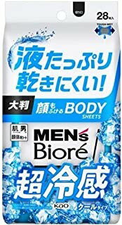 メンズビオレ 顔もふけるボディシート クールタイプ (28枚入)×1個 4901301416315