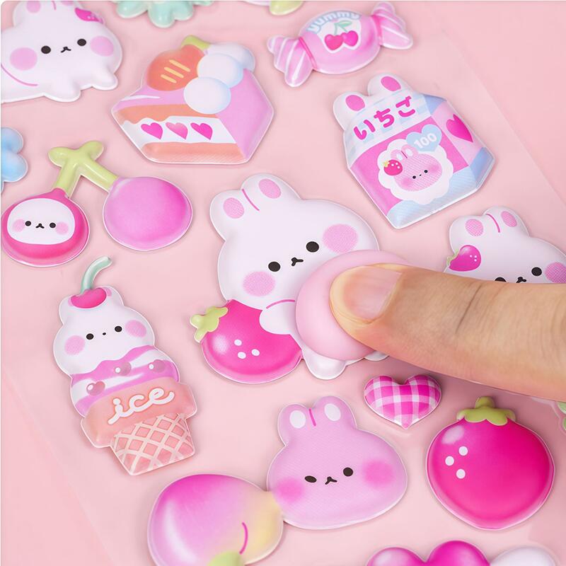 ぷにぷに おしり シール スクイーズ 1/2枚セット シール 立体 泡ステッカー 3D うさぎ くま ねこ 可愛い キャラクターご褒美シー ルス doremifa-10002942 ひまわり サンプル画像3