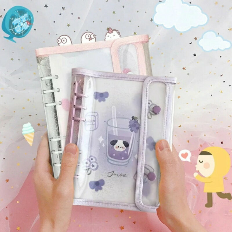 シール帳カバー PVCカバー A5 シール収納 透明バインダー カスタマイズ手帳クリア手帳 DIYデコ ミニ手帳 コンパクト手帳 スケジュール帳 シール帳 推し活 持ち運び便利 防水 バインダー 防水 黄ばみ防止