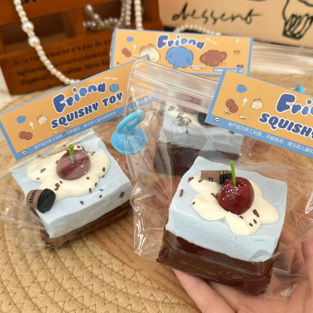 スクイーズ 大サイズ 中サイズ 低反発 おもちゃ かわいい 握る ストレス解消 もちもち おしゃれ オシャレ Y2K 握って遊ぶ パ そっくり さくらんぼ×シーソルトブラウニー doremifa-10003067 ひまわり サンプル画像2
