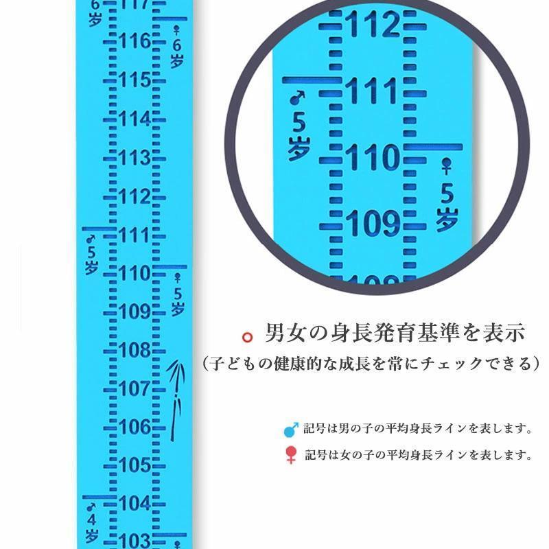 壁掛け式身長計 身長計 0~200cm測定範囲 ミリ単位の目盛り ペン記入可能 壁掛け 子...