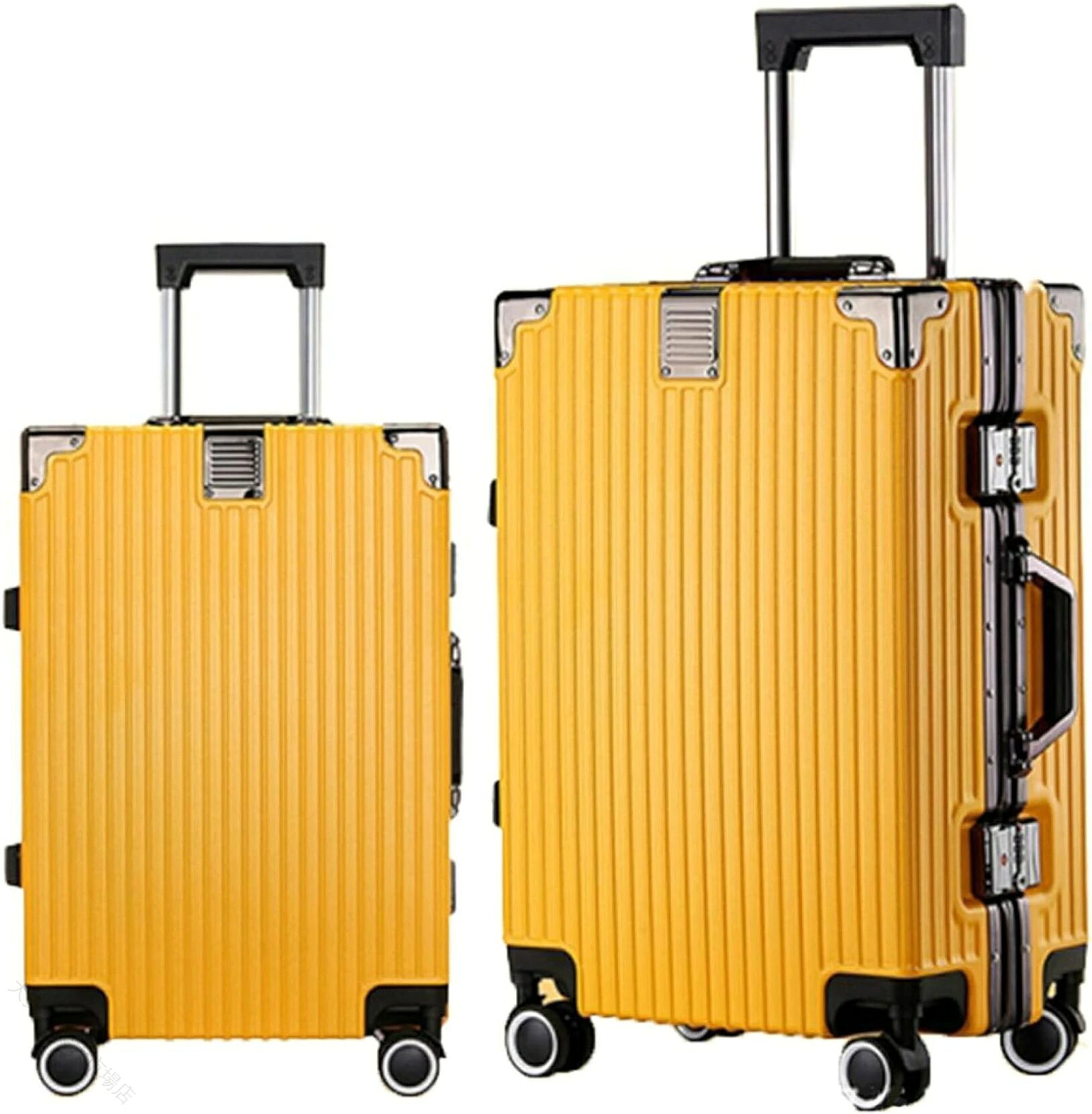 【P5倍＆最大1000円クーポン★スーパーSALE限定】機内持ち込み 35L 超軽量 TSAロック アルミフレーム 静音ダブルキャスター 360度回転 耐衝撃 旅行 出張 イエロー キャリーケース スーツケース キャリーバッグ 小型 収納力 便利 ビジネス doremifa-10006203 ひまわり パッケージ画像