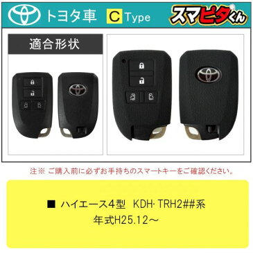 ハイエース 200系 4型 スマートキーケース スマートキーカバー キーレスカバー スマピタくん トヨタCタイプ メンズ レディース 【1000円ポッキリ】【ネコポス】