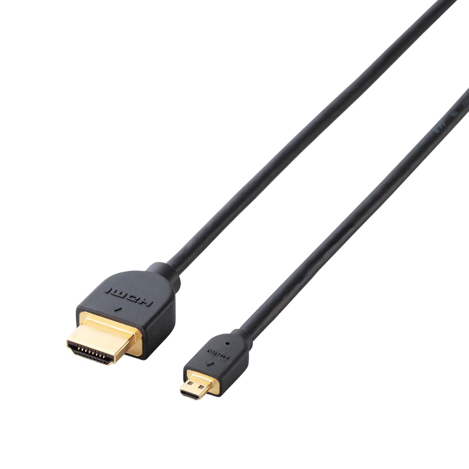 【中古】【非常に良い】エレコム micro HDMI ケーブル 3m 4K × 2K対応 ブラック DH-HD14EU30BK