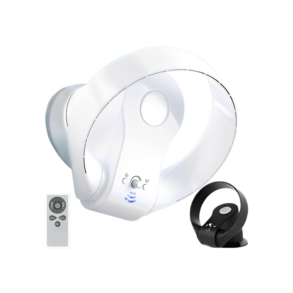 【中古】【非常に良い】【テレビで紹介されました】 life_mart 壁掛け扇風機 羽根なし DCモーター リモコン付き 羽根なし扇風機 サーキュレーター 上下130度 角度調節 左右90度 首振り 風量調節 タイマー