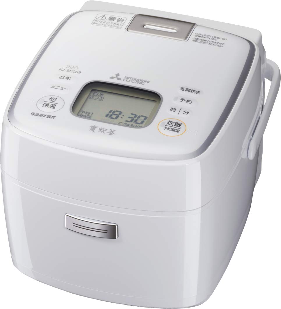 【中古】【非常に良い】三菱電機 IH炊飯器 一人暮らし 日本製 3.5合 備長炭炭炊釜 NJ-SE069-W