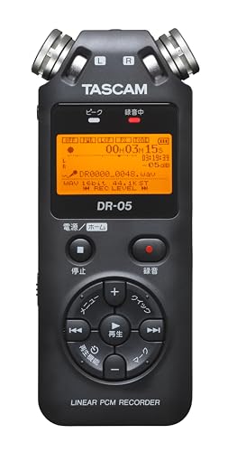 【中古】【非常に良い】TASCAM(タスカム) DR-05 VER3 リニアPCMレコーダー ハンディレコーダー IC Youtube ASMR 音楽 野鳥 鉄道録音 24bit/96kHz ハイレゾ