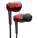 【中古】【非常に良い】ラディウス radius HP-NX30 ハイレゾ対応イヤホン : NeEXTRAシリーズ FLW構造ドライバー搭載 ハイレゾ 有線 カナル型 イヤフォン HP-NX30R (レッド)