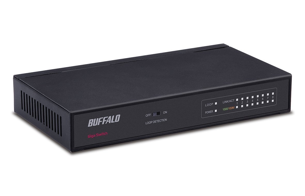 【中古】【非常に良い】BUFFALO Giga対応 スイッチングHub ブラック LSW4-GT-8NS/BK