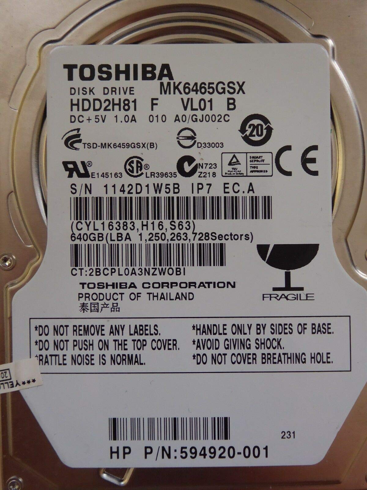【メーカー名】【メーカー型番】【ブランド名】東芝(TOSHIBA)【商品説明】東芝 MK6465GSX 640GB 9.5mm 2.5インチ SATA300 HDD バルク品・画像はイメージ写真ですので付属品など画像の通りではないこともござ...