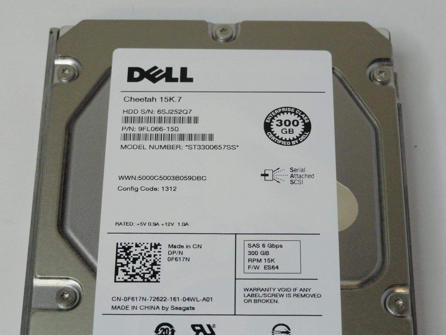【中古】【非常に良い】DELL 148J7 9LB066-251 ST9300503SS 300GB 10K 6G SED SFF SAS HARD DRIVE
