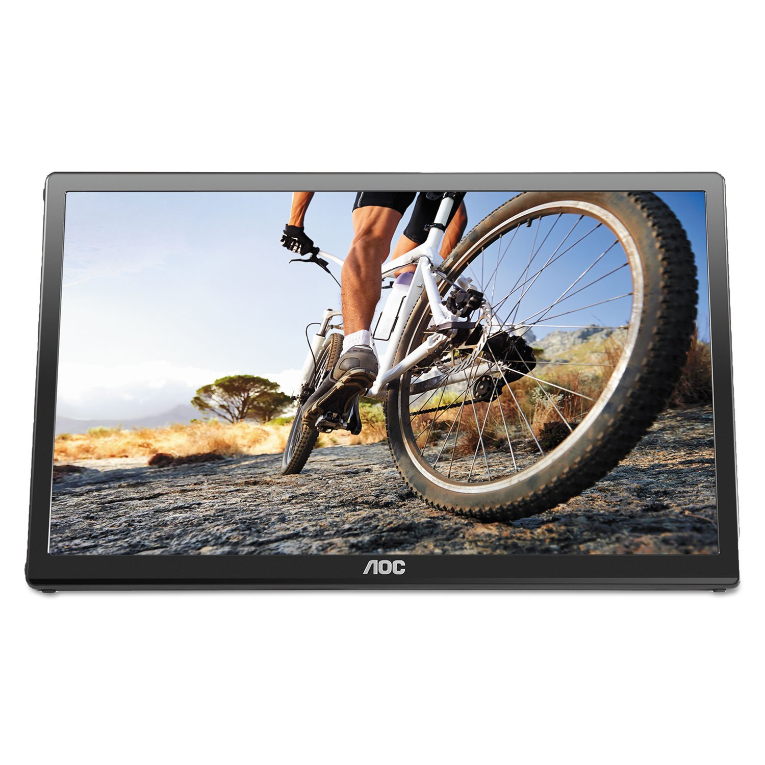 【中古】【非常に良い】AOC e1659Fwu 16-Inch Ultra Slim 1366x768 Res 200 cd/m2 Brightness USB 3.0-Powered Portable LED Moni