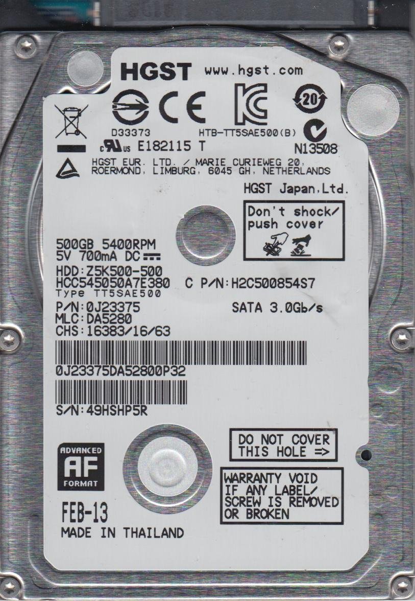 【メーカー名】Hitachi【メーカー型番】【ブランド名】日立(HITACHI)【商品説明】HCC545050A7E380 PN 0J23375 MLC DA5280 Hitachi 500GB SATA 2.5 ハードドライブ・画像はイメージ写真ですので付属品など画像の通りではないこともございます。　付属品については商品タイトルに記載がない場合がありますので、　ご不明な場合はメッセージにてお問い合わせください。・当店ではレコード盤には商品タイトルに［レコード］と表記しております。　表記がない物はすべてCDですのでご注意ください。・当店では初期不良に限り、商品到着から7日間は返品を 受付けております。　お問い合わせ・メールにて不具合詳細をご連絡ください。・他モールとの併売品の為、完売の際はキャンセルご連絡させて頂きます。・中古品の商品タイトルに「限定」「初回」「保証」「DLコード」などの表記がありましても、　特典・付属品・帯・保証等は付いておりません。・電子辞書、コンパクトオーディオプレーヤー等のイヤホンは写真にありましても　衛生上、基本お付けしておりません。※未使用品は除く・品名に【import】【輸入】【北米】【海外】等の国内商品でないと把握できる表記商品について　国内のDVDプレイヤー、ゲーム機で稼働しない場合がございます。予めご了承の上、購入ください。・掲載と付属品が異なる場合は確認のご連絡をさせて頂きます。ご注文からお届けまで1、ご注文⇒ご注文は24時間受け付けております。2、注文確認⇒ご注文後、当店から注文確認メールを送信します。3、お届けまで3〜10営業日程度とお考えください。4、入金確認⇒前払い決済をご選択の場合、ご入金確認後、配送手配を致します。5、出荷⇒配送準備が整い次第、出荷致します。配送業者、追跡番号等の詳細をメール送信致します。6、到着⇒出荷後、1〜3日後に商品が到着します。　※離島、北海道、九州、沖縄は遅れる場合がございます。予めご了承下さい。・お電話でのお問合せは少人数で運営の為受け付けておりませんので、お問い合わせ・メールにてお願い致します。★お客様都合によるご注文後のキャンセル・返品は　お受けしておりませんのでご了承ください。