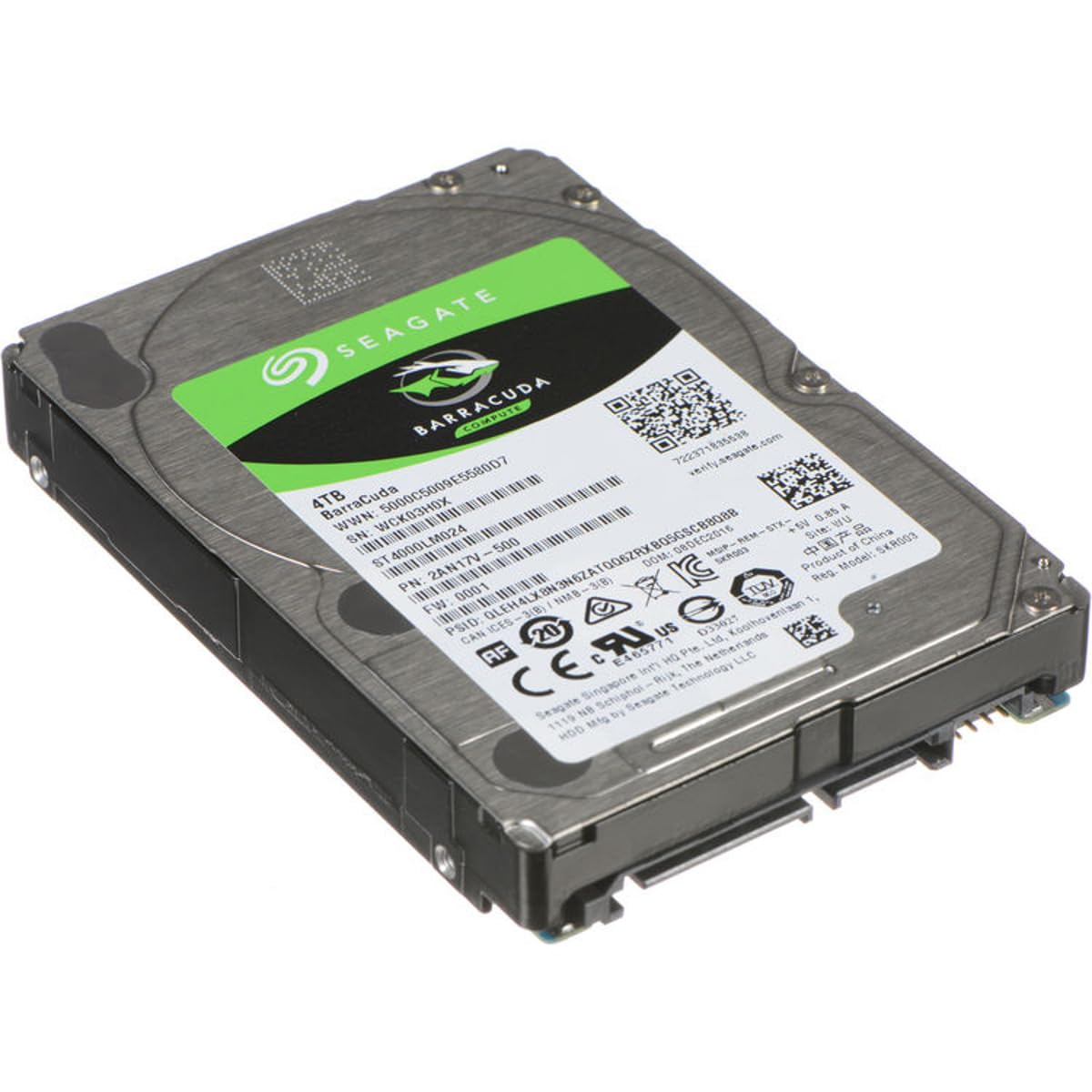 【中古】【非常に良い】Seagate ST4000LM024 2.5インチ内蔵ハードディスク 4TB 15mm厚 BarraCuda