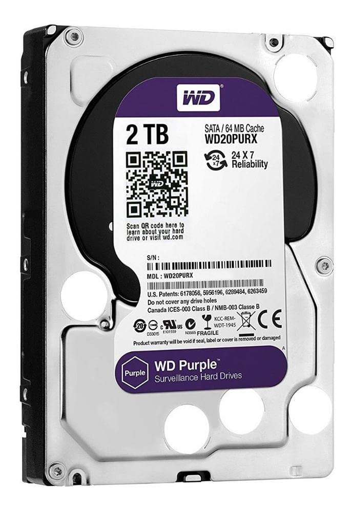 【中古】【非常に良い】Western Digital HDD 2TB WD Purple 監視システム 3.5インチ 内蔵HDD WD20PURZ