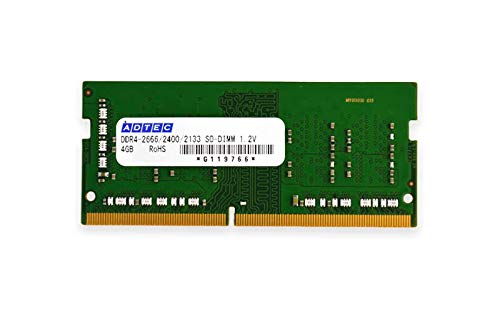 【中古】【非常に良い】アドテック ADS2400N-X4G DDR4-2400 260pin SO-DIMM 4GB×1枚 省電力 6年保証 ノ..