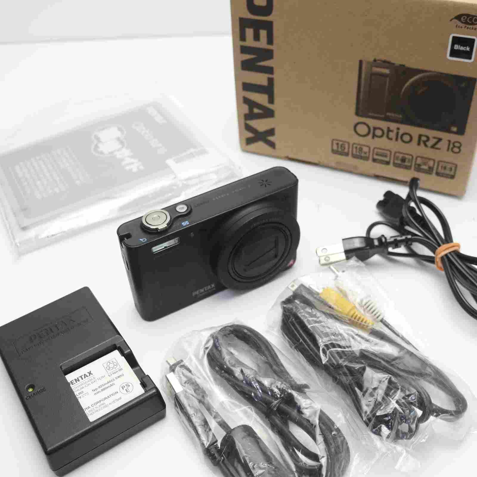 【中古】【非常に良い】PENTAX デジタルカメラ Optio RZ18(ブラック)1600万画素 25mm 光学18倍 小型軽量 OPTIORZ18BK