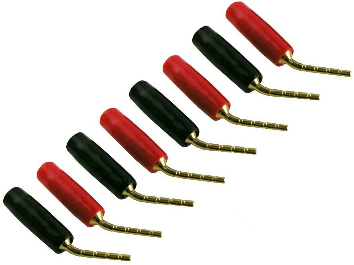 【中古】【非常に良い】ピンプラグ ミニプラグ スピーカー ターミナル 金メッキ 8本セット