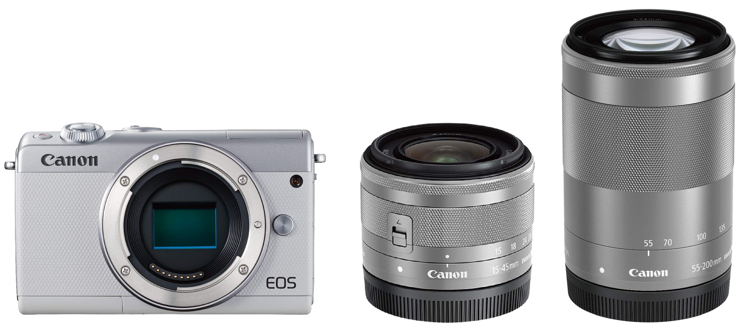 【中古】【非常に良い】Canon ミラーレス一眼カメラ EOS M100 ダブルズームキット ホワイト EOSM100WH-WZK