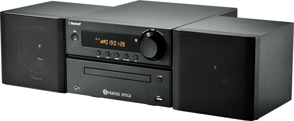 【中古】【非常に良い】VERTEX ヴァーテックスマイクロシステムコンポ BTMC-V002 CD再生・USB再生・FM..