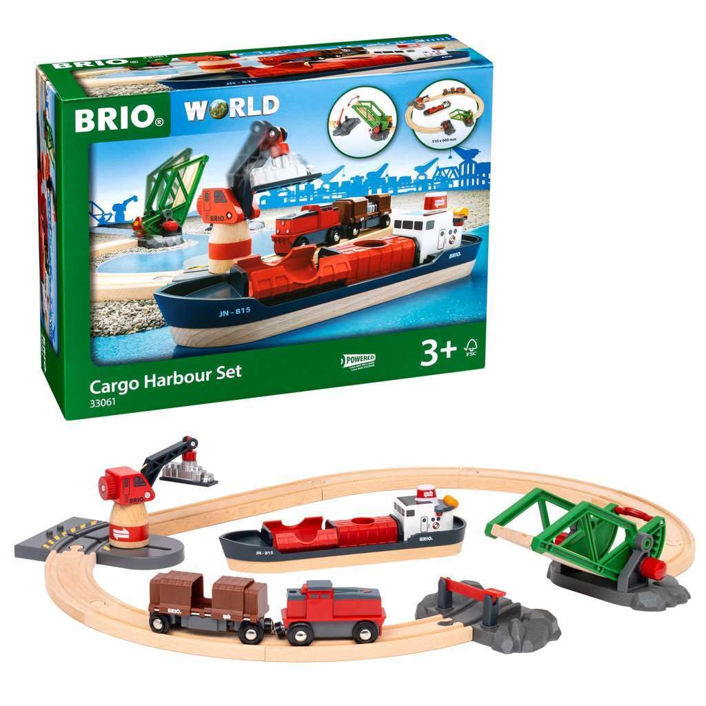 【中古】【非常に良い】BRIO (ブリオ) カーゴハーバーセット [全16ピース] 33061 対象年齢 3歳~ 対象年齢 3歳~ 【おもちゃ 玩具 木製おもちゃ 木製レール レールセット プレゼント（誕生日/クリスマス