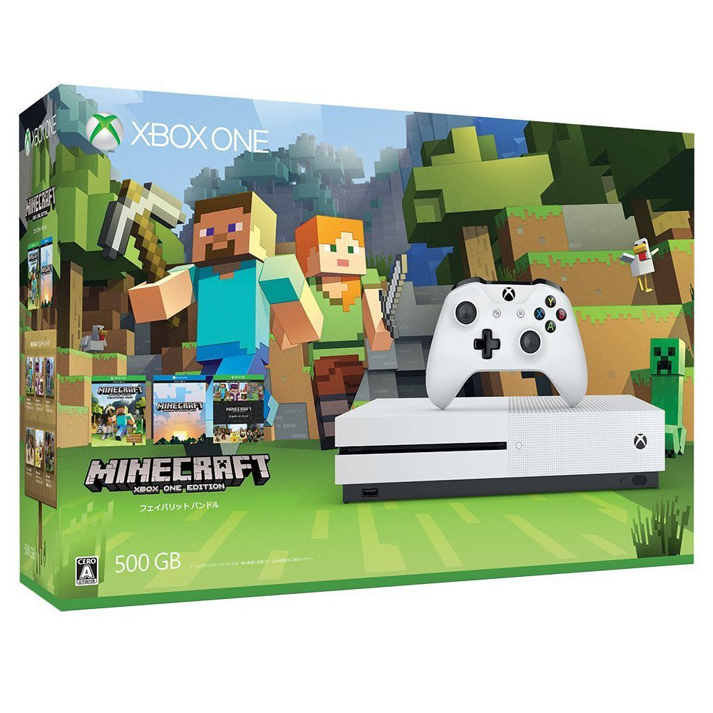 【中古】【非常に良い】Xbox One S 500GB Ultra HD ブルーレイ対応プレイヤー Minecraft 同梱版 (ZQ9-00068)