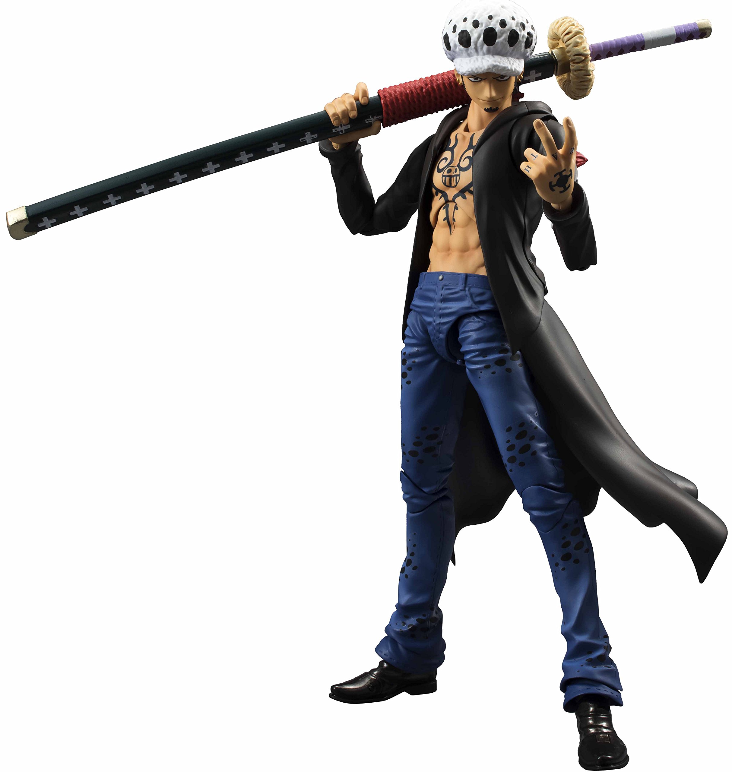 【中古】【非常に良い】ヴァリアブルアクションヒーローズ ONE PIECE トラファルガー・ロー 約180mm PVC製 塗装済み可動フィギュア