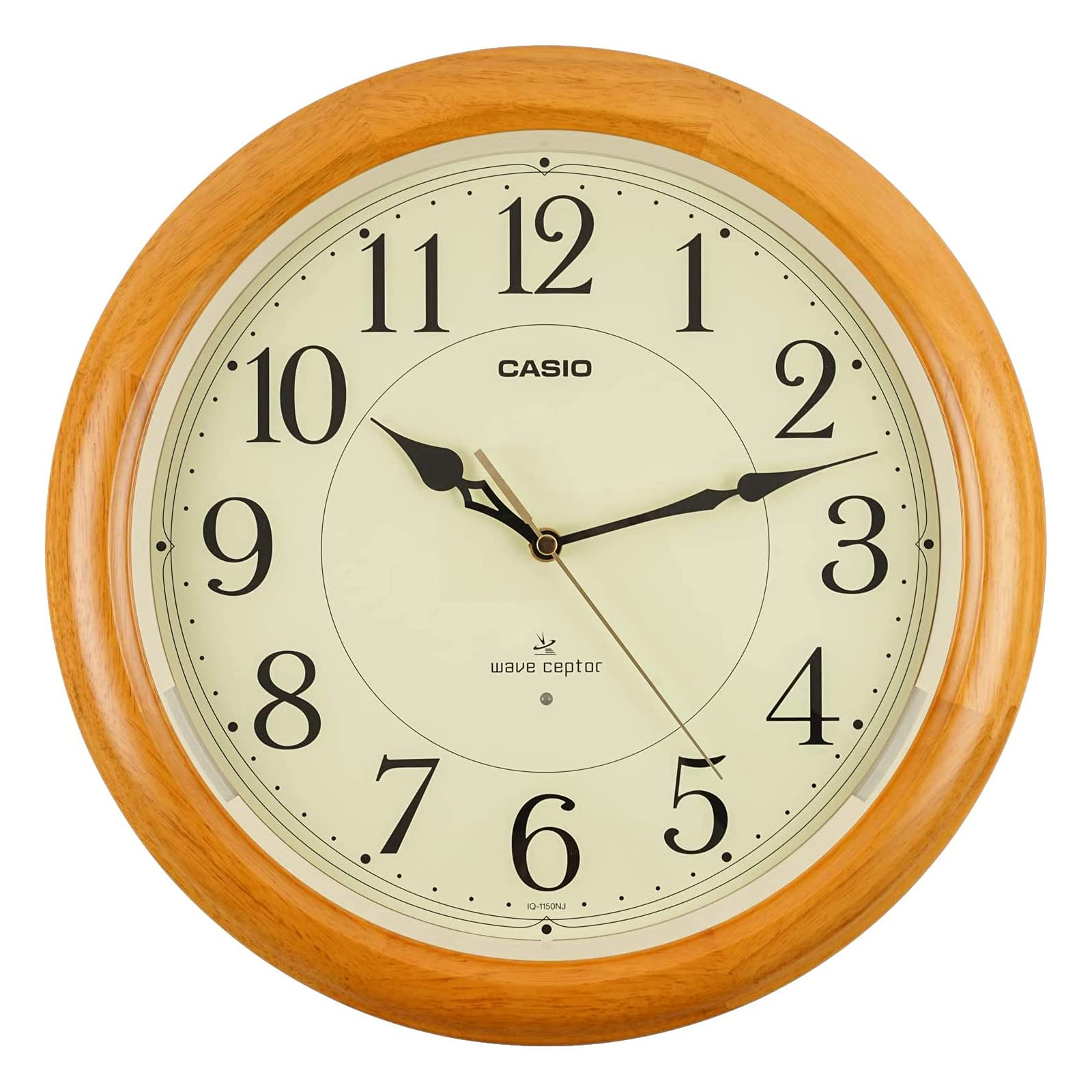 Alessi - 【中古】【非常に良い】CASIO(カシオ) 掛け時計 壁掛け時計 電波時計 ブラウン 茶 アナログ 木枠 常時点灯 夜間秒針停止 IQ-1150NJ-7JF