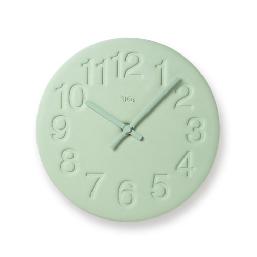【中古】【非常に良い】Lemnos (レムノス) 掛け時計 アナログ 珪藻土の時計 緑 珪...