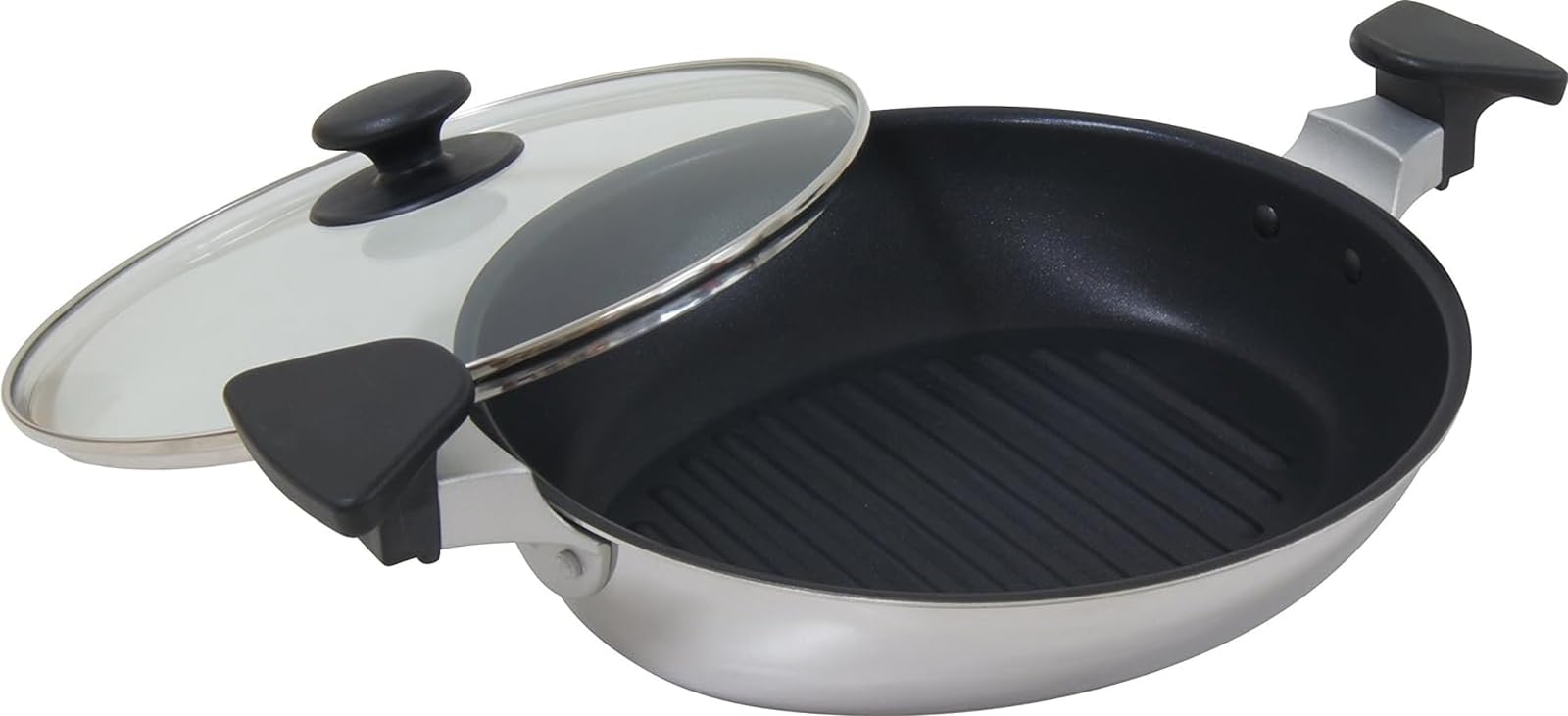 【中古】【非常に良い】ウルシヤマ金属工業 グリルパン 26cm 蓋つき 熱伝導性でムラなく焼ける 本格グ..