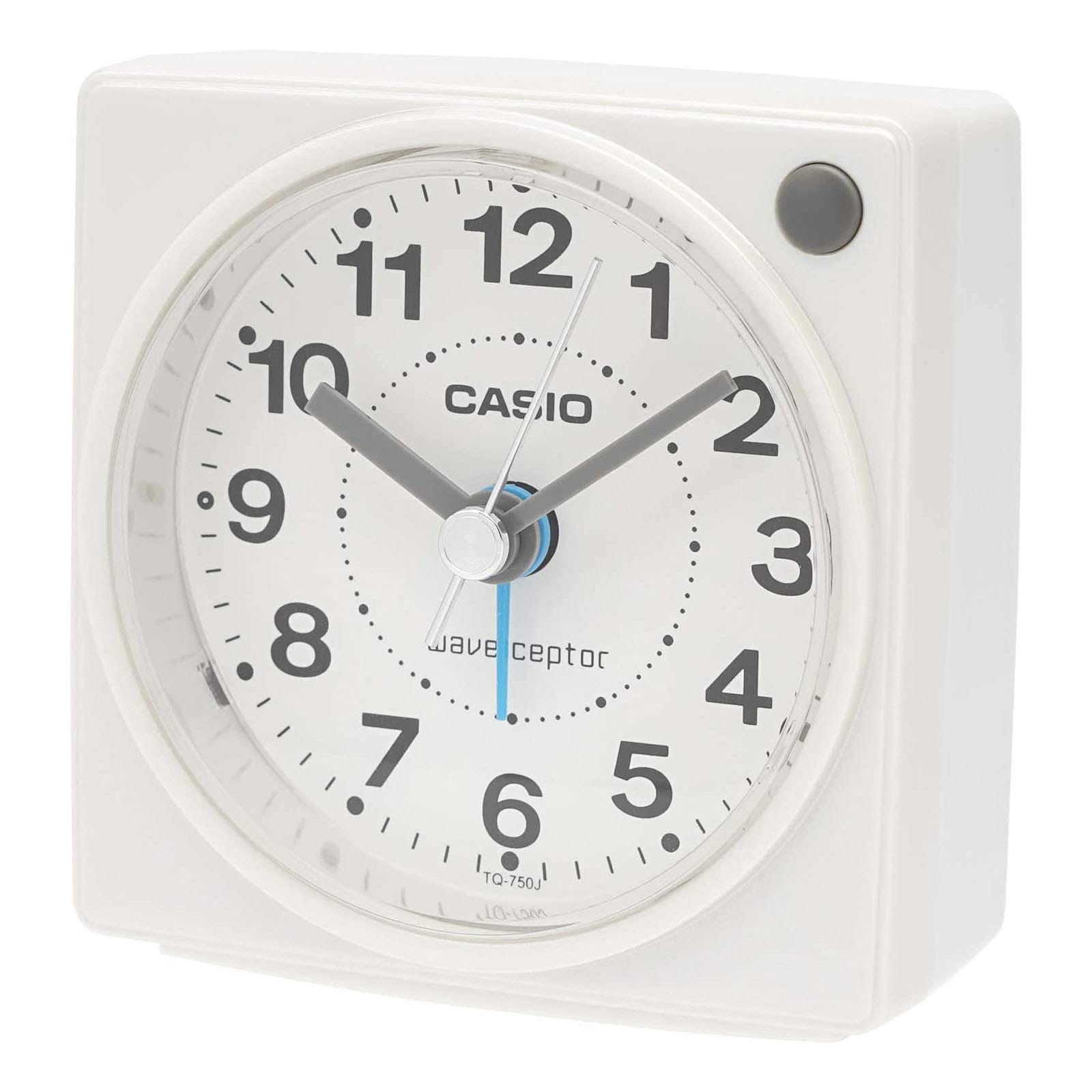 Brown - 【中古】【非常に良い】CASIO(カシオ) 目覚まし時計 電波時計 置き時計 ホワイト 白 アナログ 卓上時計 小型 ライト TQ-750J-7JF