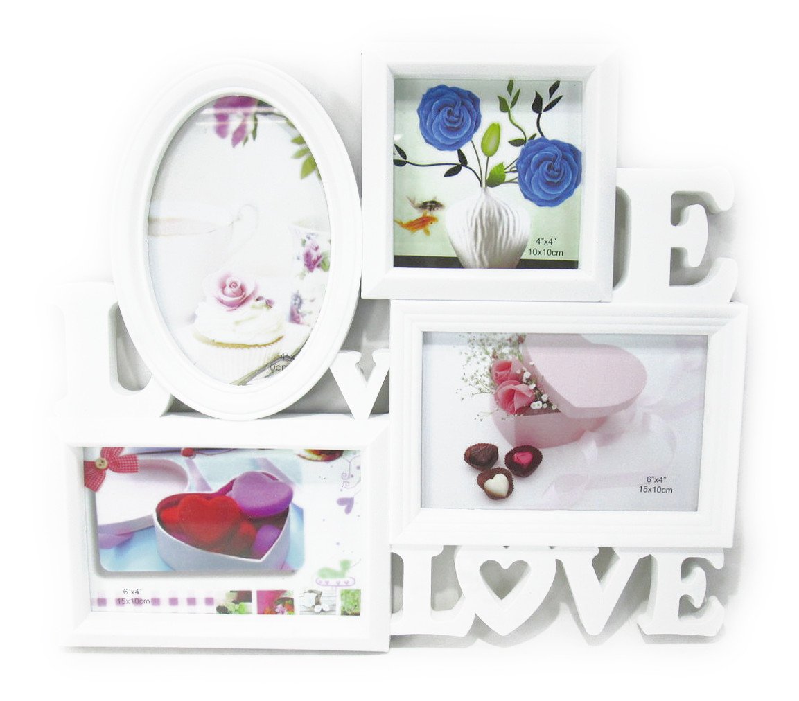 Rakuten - 【中古】【非常に良い】【ノーブランド品】 ハイセンス　LOVE & LOVE デザイン おしゃれな 白い フォトフレーム 新婚 カップルさんに