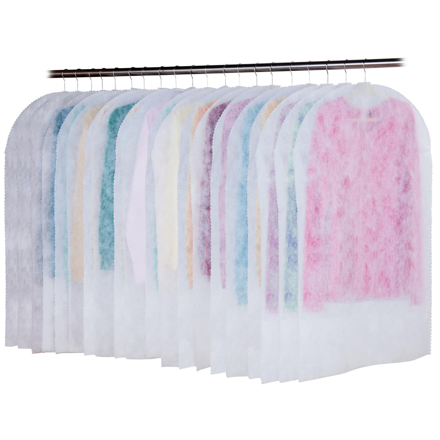 【中古】【非常に良い】アストロ 衣類カバー ホワイト ショートサイズ 20枚組 洋服カバー スーツカバー 通気性の良い不織布 埃除け ジャケット スーツ 冠婚葬祭 保管 カット可能 605-02