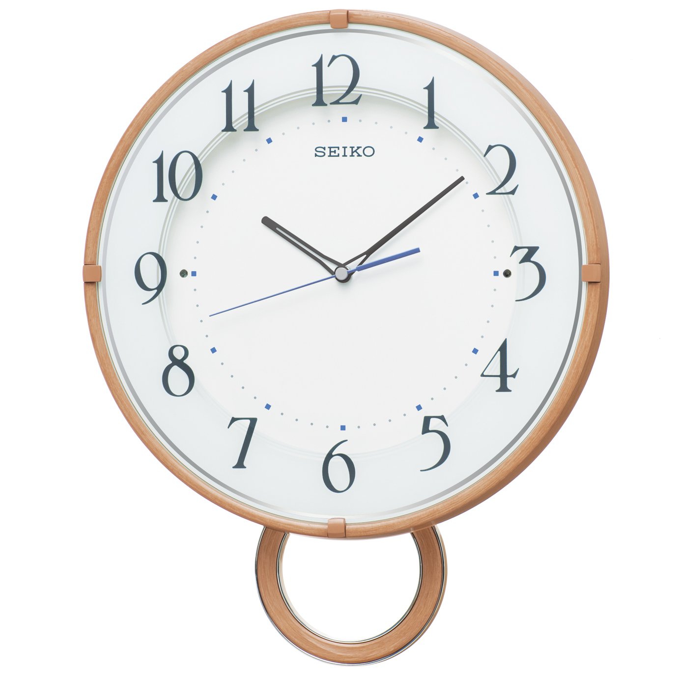 Other - 【中古】【非常に良い】セイコー クロック 掛け時計 電波 アナログ 飾り振り子 薄茶 木目 模様 PH206A SEIKO