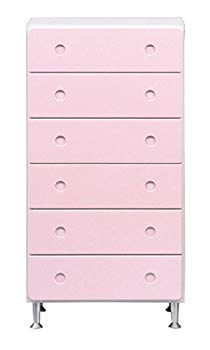 【中古】【非常に良い】大川家具 nakakei ピュア チェスト ピンク色 60cm幅6段 脚付 065859 wgteh8f(3)