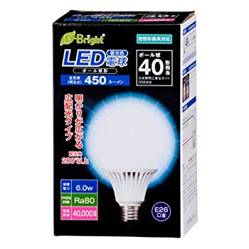 【中古】OHM LEDボール球 広配光 6.0W 昼光色 LDG6D-G AS20 口金直径26mm 9jupf8b