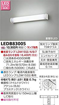 (未使用・未開封品)　東芝ライテック 電源内蔵直管形LEDブラケット ミラー灯 15W ランプ別売 kmdlckf