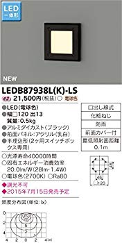 【中古】東芝ライテック LED一体形アウトドアブラケット 足元灯 ブラック 120×120 w17b8b5