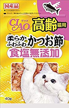 【中古】(未使用・未開封品)　チャオ (CIAO) 食塩無添加 高齢猫用柔らかふわふわかつお節 40g qdkdu57