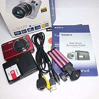 【中古】【非常に良い】ソニー SONY デジタルカメラ Cybershot W170 (1010万画素/光学x5/デジタルx10/レッド) DSC-W170 R 6g7v4d0