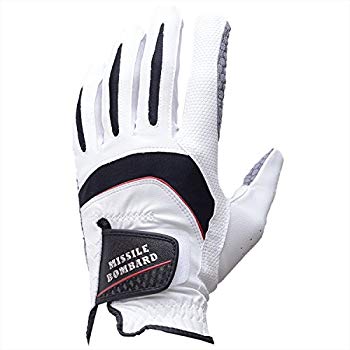 【中古】【非常に良い】LEZAX(レザックス) ゴルフグローブ Missile Bombard 非公認 シリコン樹脂加工グリップ力UP 合成皮革手袋左手用 ホワイト L(25-26cm) MBGL-3401 W khxv5rg