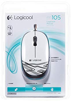 【中古】(未使用・未開封品)　Logicool ロジクール 有線光学式3ボタン マウス M105 ホワイト p1m72rm