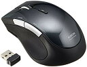 【中古】エレコム マウス ワイヤレス (レシーバー付属) Mサイズ 5ボタン (戻る・進むボタン搭載) BlueLED ブラック M-BL22DBBK d2ldlup(2)