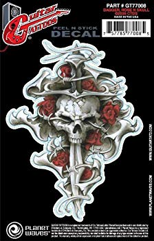 其它 - 【中古】【非常に良い】Planet Waves by D'Addario プラネットウェーブス ギタータトゥ GT77008 Dagger Rose Skull 【国内正規品】 wyw801m